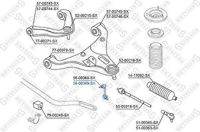 Stellox 56-00369-SX тяга / стойка, стабилизатор на NISSAN NAVARA (D40)