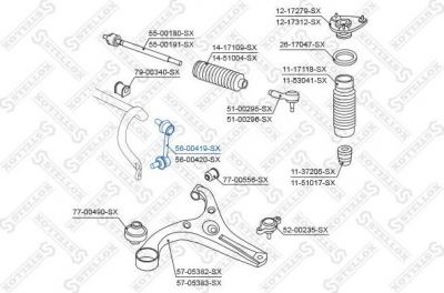 Stellox 56-00419-SX тяга / стойка, стабилизатор на KIA RIO II седан (JB)