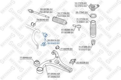 Stellox 56-00420-SX тяга / стойка, стабилизатор на KIA RIO II седан (JB)