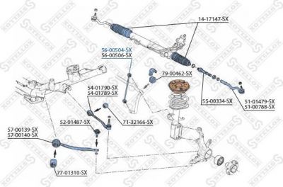 Stellox 56-00504-SX тяга / стойка, стабилизатор на X5 (E53)