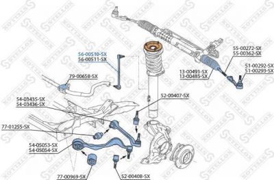 Stellox 56-00510-SX тяга / стойка, стабилизатор на 3 (E90)