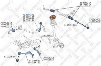 Stellox 56-00512-SX тяга / стойка, стабилизатор на 5 (E60)