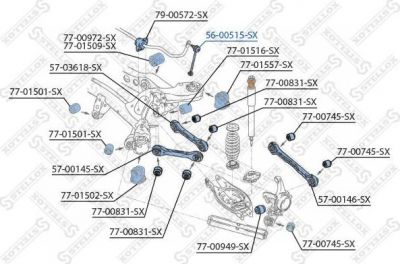 Stellox 56-00515-SX тяга / стойка, стабилизатор на 3 (E90)