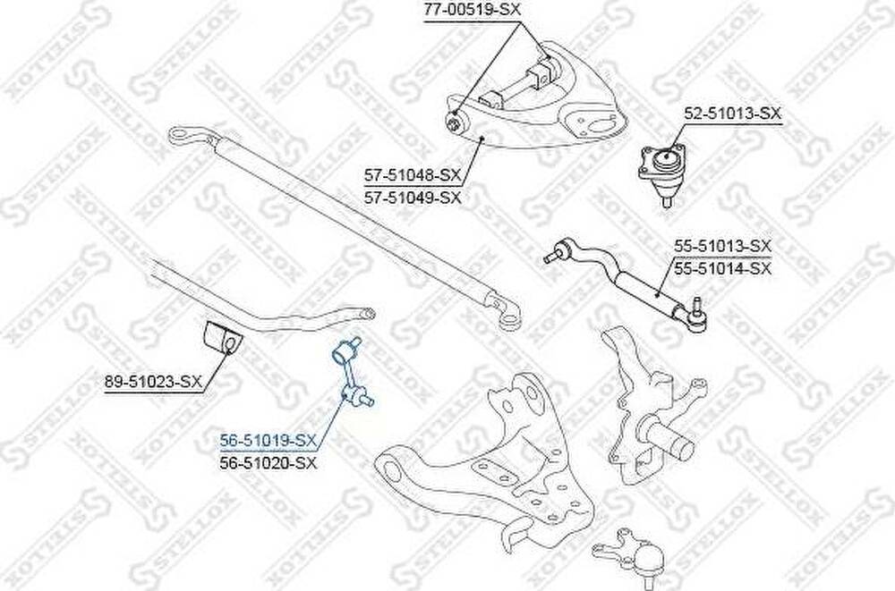 Stellox 56-51019-SX тяга / стойка, стабилизатор на HYUNDAI TERRACAN (HP)