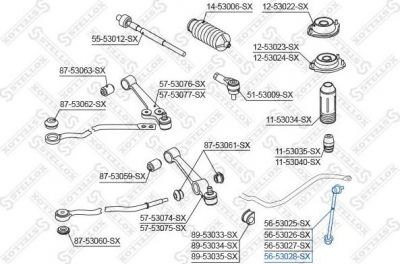 Stellox 56-53028-SX тяга / стойка, стабилизатор на KIA RIO универсал (DC)