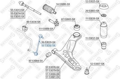 Stellox 56-53030-SX тяга / стойка, стабилизатор на HYUNDAI i10 (PA)