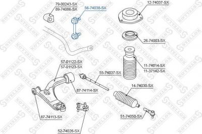 Stellox 56-74038-SX тяга / стойка, стабилизатор на NISSAN PATHFINDER II (R50)