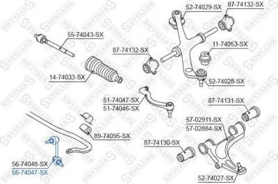 Stellox 56-74047-SX тяга / стойка, стабилизатор на NISSAN INTERSTAR c бортовой платформой/ходовая часть