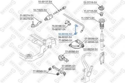 STELLOX 56-00330-SX_тяга стабилизатора переднего левая! Mazda 6 07> (5600330SX)