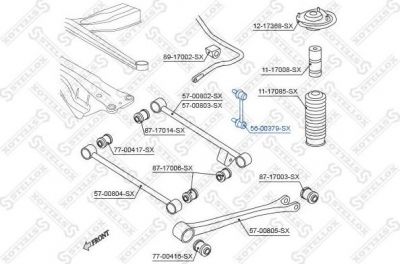 STELLOX 56-00379-SX_тяга стабилизатора заднего! Subaru Forester 02> (5600379SX)
