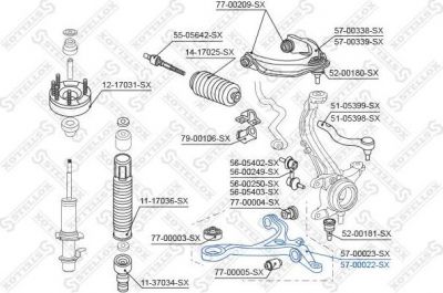 Stellox 57-00022-SX рычаг независимой подвески колеса, подвеска колеса на HONDA ACCORD VII Tourer (CM)