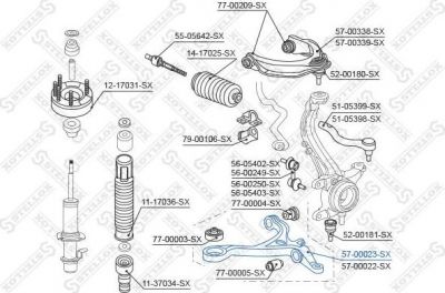 Stellox 57-00023-SX рычаг независимой подвески колеса, подвеска колеса на HONDA ACCORD VII Tourer (CM)