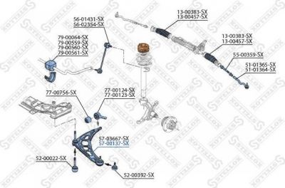 Stellox 57-00137-SX рычаг независимой подвески колеса, подвеска колеса на ALPINA B3 кабрио (E36)