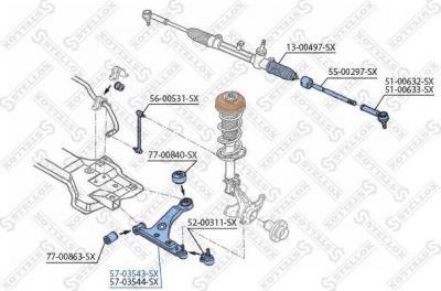 Stellox 57-03543-SX рычаг независимой подвески колеса, подвеска колеса на FIAT QUBO (225)