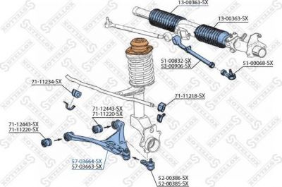 Stellox 57-03664-SX рычаг независимой подвески колеса, подвеска колеса на AUDI 80 Avant (8C, B4)