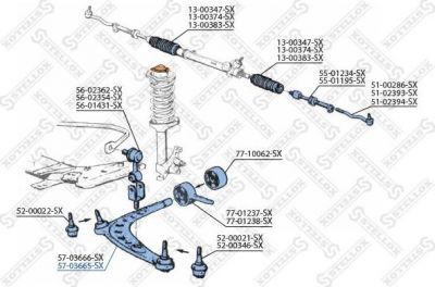 Stellox 57-03665-SX рычаг независимой подвески колеса, подвеска колеса на 3 (E30)