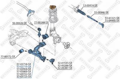 Stellox 57-03719-SX рычаг независимой подвески колеса, подвеска колеса на PEUGEOT BOXER фургон (230L)