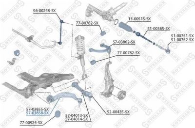 Stellox 57-03858-SX рычаг независимой подвески колеса, подвеска колеса на 5 (F10, F18)