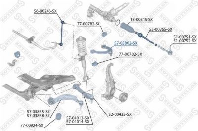 Stellox 57-03862-SX рычаг независимой подвески колеса, подвеска колеса на 5 (F10, F18)