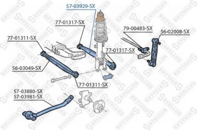 Stellox 57-03929-SX рычаг независимой подвески колеса, подвеска колеса на ALFA ROMEO 147 (937)