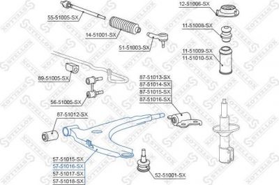 Stellox 57-51016-SX рычаг независимой подвески колеса, подвеска колеса на HYUNDAI LANTRA II Wagon (J-2)