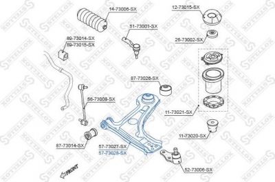 Stellox 57-73028-SX рычаг независимой подвески колеса, подвеска колеса на CHEVROLET NUBIRA седан