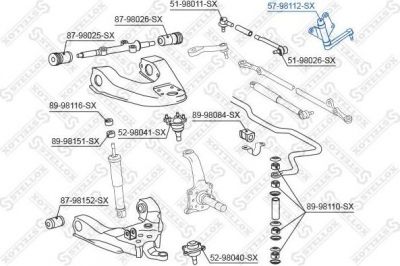 Stellox 57-98112-SX маятниковый рычаг на TOYOTA HILUX II пикап (LN8_, RN5_, LN6_, YN6_, YN5_, LN5_, RN6_)