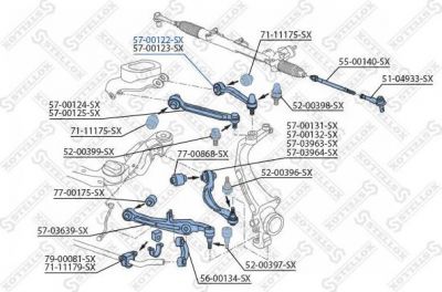 STELLOX 57-00122-SX_рычаг задний верхний левый! Audi A6 all 04>/A8, VW Phaeton all 02> (5700122SX)