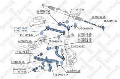 STELLOX 57-00124-SX рычаг передний верхний левый! Audi A6 all 04>/A8, VW Phaeton all 02> (5700124SX)