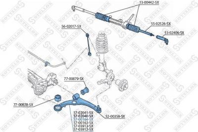 STELLOX 57-00164-SX_рычаг нижний левый! Fiat Stilo all 03 (5700164SX)