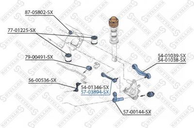 STELLOX 57-03894-SX_рычаг задней подвески передний верхний! E39/E60/E61/E65/E66 all 01> (5703894SX)