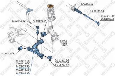 STELLOX 57-03905-SX_рычаг правый! 1800kg Fiat Ducato all, Citroen Jumper all, Peugeot Boxer all 94> (5703905SX)