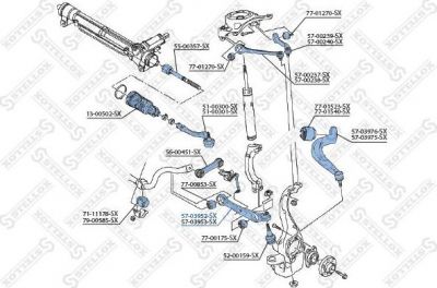 STELLOX 57-03952-SX_рычаг передний нижний левый! Audi A4/A4 Allroad/A5/A6/A7/Q5 1.8-3.2/2.0-3.0D 07> (5703952SX)