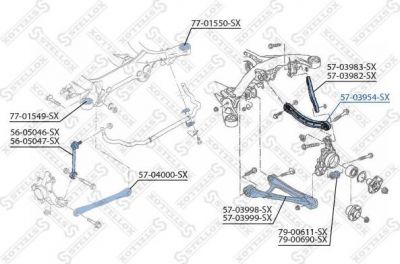 STELLOX 57-03954-SX_рычаг задний верхний! Audi Q7 06>, VW Touareg 03-10 (5703954SX)