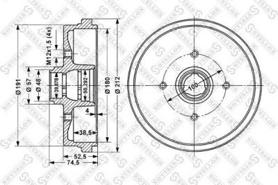 Stellox 6025-4708-SX тормозной барабан на VW POLO CLASSIC (6KV2)