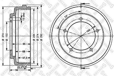 Stellox 6026-2508-SX тормозной барабан на FORD TRANSIT c бортовой платформой/ходовая часть (E_ _)