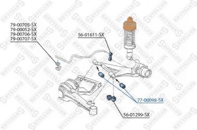 Stellox 77-00098-SX подвеска, рычаг независимой подвески колеса на 7 (E23)