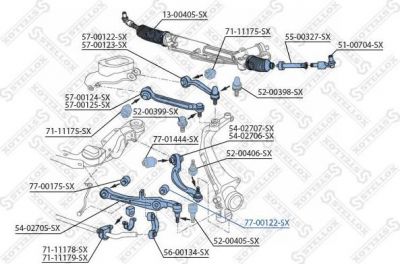 Stellox 77-00122-SX подвеска, рычаг независимой подвески колеса на AUDI A8 (4E_)