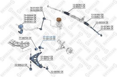 Stellox 77-00124-SX подвеска, рычаг независимой подвески колеса на 3 (E36)