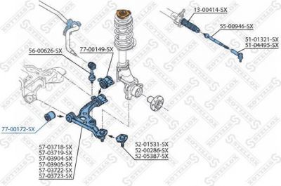 Stellox 77-00172-SX подвеска, рычаг независимой подвески колеса на FIAT DUCATO фургон (230L)