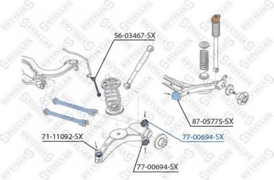 Stellox 77-00694-SX подвеска, рычаг независимой подвески колеса на SKODA OCTAVIA Combi (1U5)