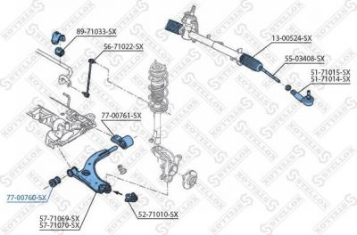 Stellox 77-00760-SX подвеска, рычаг независимой подвески колеса на FORD FUSION (JU_)