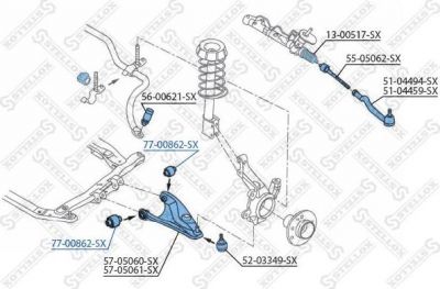 Stellox 77-00862-SX подвеска, рычаг независимой подвески колеса на DACIA LOGAN (LS_)