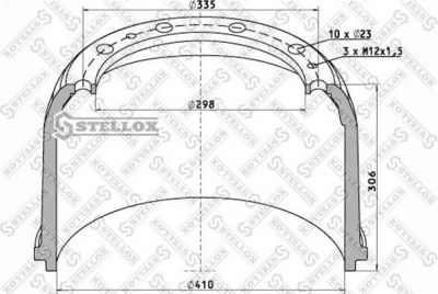 Stellox 85-00032-SX тормозной барабан на MERCEDES-BENZ MK