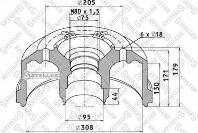 Stellox 85-00096-SX тормозной барабан на MERCEDES-BENZ LK/LN2