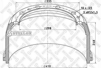 Stellox 85-00105-SX тормозной барабан на MERCEDES-BENZ NG