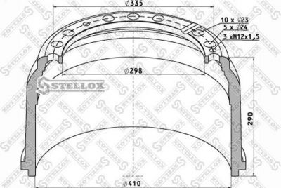 Stellox 85-00106-SX тормозной барабан на MERCEDES-BENZ MK