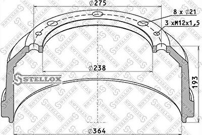 Stellox 85-00132-SX тормозной барабан на MERCEDES-BENZ LK/LN2