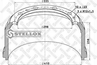 Stellox 85-00173-SX тормозной барабан на MERCEDES-BENZ MK