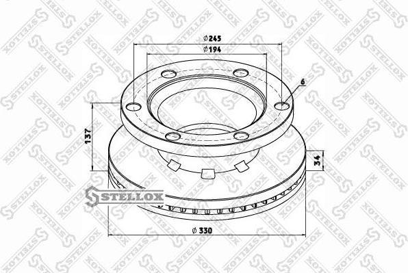 Stellox 85-00731-SX тормозной диск на RENAULT TRUCKS Midlum
